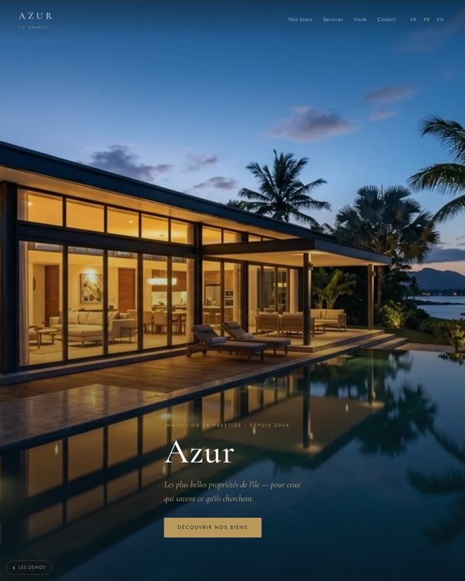 The Azur demo — a prestige real-estate agency